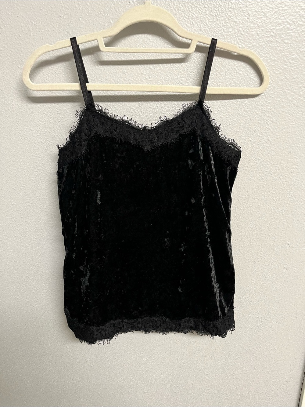 No Boundaries Black Velvet Lace-Trim Cami